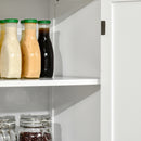 HOMCOM Modern Kitchen Storage Cabinet, 6-Tier Shelves W/ 4 Adjustable, White