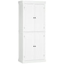 HOMCOM Modern Kitchen Storage Cabinet, 6-Tier Shelves W/ 4 Adjustable, White