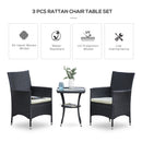 Outsunny-3 Piece Rattan Bistro Set - Black