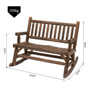 Outsunny2 seater  Rocking Chair -  Brown