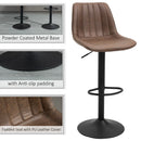 Brown Bar Stools Set of 2 with Footrest Brown Adjustable Height Swivel