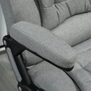 Vinsetto Heated Massage Recliner Office Chair Ergonomic Gaming Heated Home Office Padded  Linen-Feel Fabric & Swivel Base Light Grey Executive Reclining w/ Heating Points Relaxing Headrest