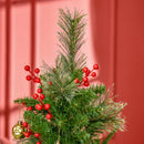 HOMCOM 1.5m Christmas Tree Slim 5' with Berries