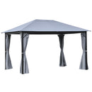 Outsunny 4 x 3(m) Outdoor Gazebo Canopy Pavilion w/ Curtains Netting Sidewalls