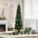 HOMCOM Christmas Tree Pencil 6.5' with 27 Pine Cone