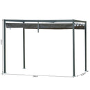 Outsunny 3 X 2m Outdoor Metal Pergola With Retractable Roof - Grey