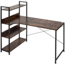 HOMCOM Vintage Computer Desk with Shelves 120cm - Black