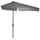 Outsunny 2.3m Half Round Parasol Garden Sun Umbrella Metal w/ Crank Grey