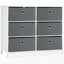 HOMCOM Chests of Drawer Fabric Dresser Storage Cabinet w/ 6 Drawers for Bedroom