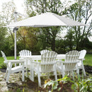 Outsunny 3 x 3(m) Roma Parasol Square Cantilever Umbrella w/ Crank & Tilt White