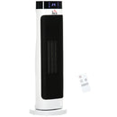 HOMCOM Freestanding Ceramic Space Heater Fan Heater w/ 3 Heat Settings, Black