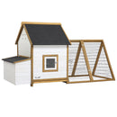 PawHut Chicken Coop Hen House w/ Outdoor Run Nesting Box Removable Tray Window