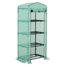 Outsunny Mini Greenhouse 4-Tier Portable Plant House Shed PE Cover, Green