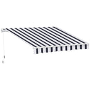Outsunny Garden Sun Shade Canopy Retractable Awning, 2.5 x 2m, Blue and White