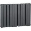 HOMCOM 84 x 60cm Double Panel Vertical Radiator, Space Heater, Grey
