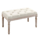 HOMCOM Vintage Bed end stool - Benches with Wood Frame 80x40x41cm - Cream