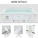 Outsunny Swimming Pool with Steel Frame & Filter 315L x 225W x 75H cm - Grey