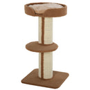 PawHut 2-Tier Cat Kitten Resting Tree w/ Top Basket Cushion Sisal Post Brown