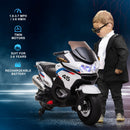 HOMCOM Kids Electric Ride On Motorcycle Bike with Training Wheels 12v - White
