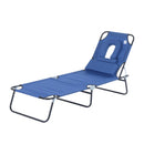 Outsunny  Sun Lounger With Pillow - Blue