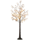 HOMCOM 5ft Artificial Gypsophila Blossom Tree Light with 96 Warm White LED Light, Baby Breath Flowers for Home Party Wedding, Indoor and Outdoor Use