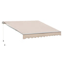 Outsunny Garden Sun Shade Canopy Retractable Awning, 3 x 2.5m, Cream White