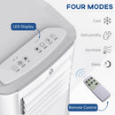 HOMCOM 4-In-1 Compact Mobile Air Conditioner Unit with LED Screen- White