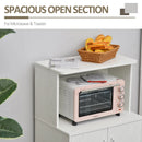 HOMCOM Kitchen Microwave Stand with Wheels - White